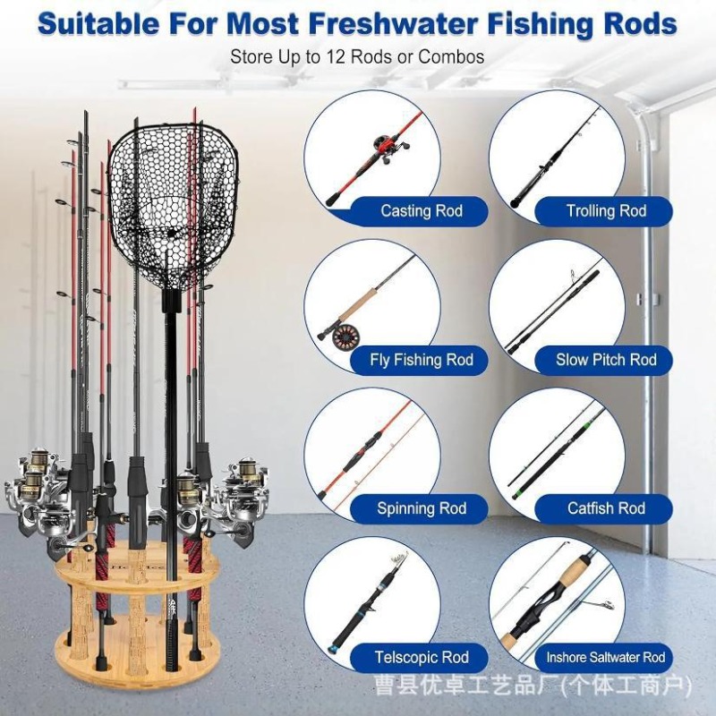 Round Solid Wood Fishing Rod S - Fishing Equipment Tools review and price
