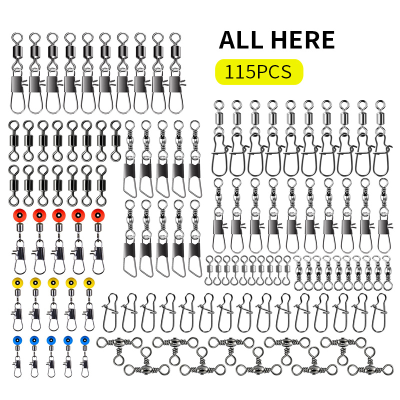 115pcs Fishing Swivel Connecto - Fishing Equipment Box review and price