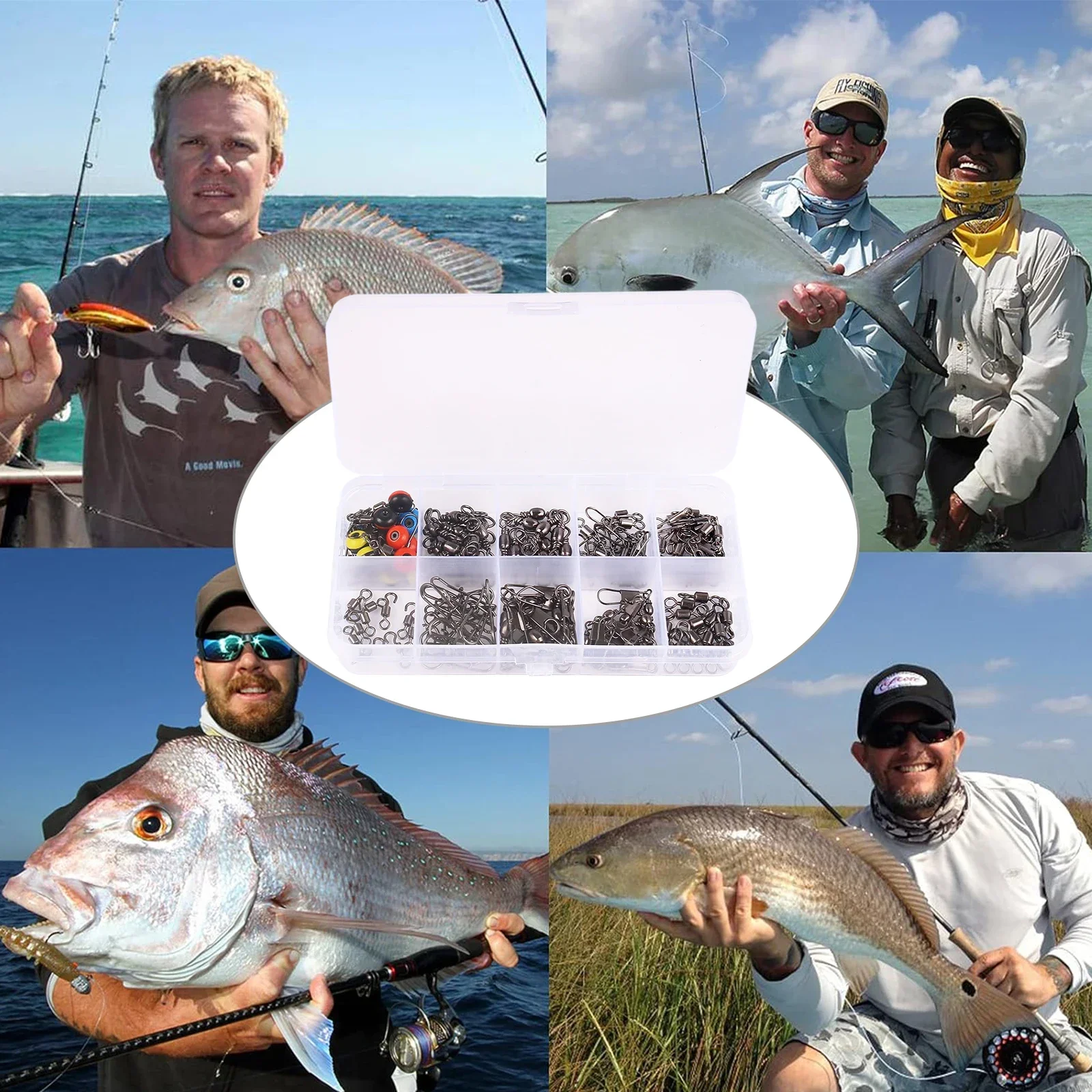 115pcs Fishing Swivel Connecto - Fishing Equipment Box review and price