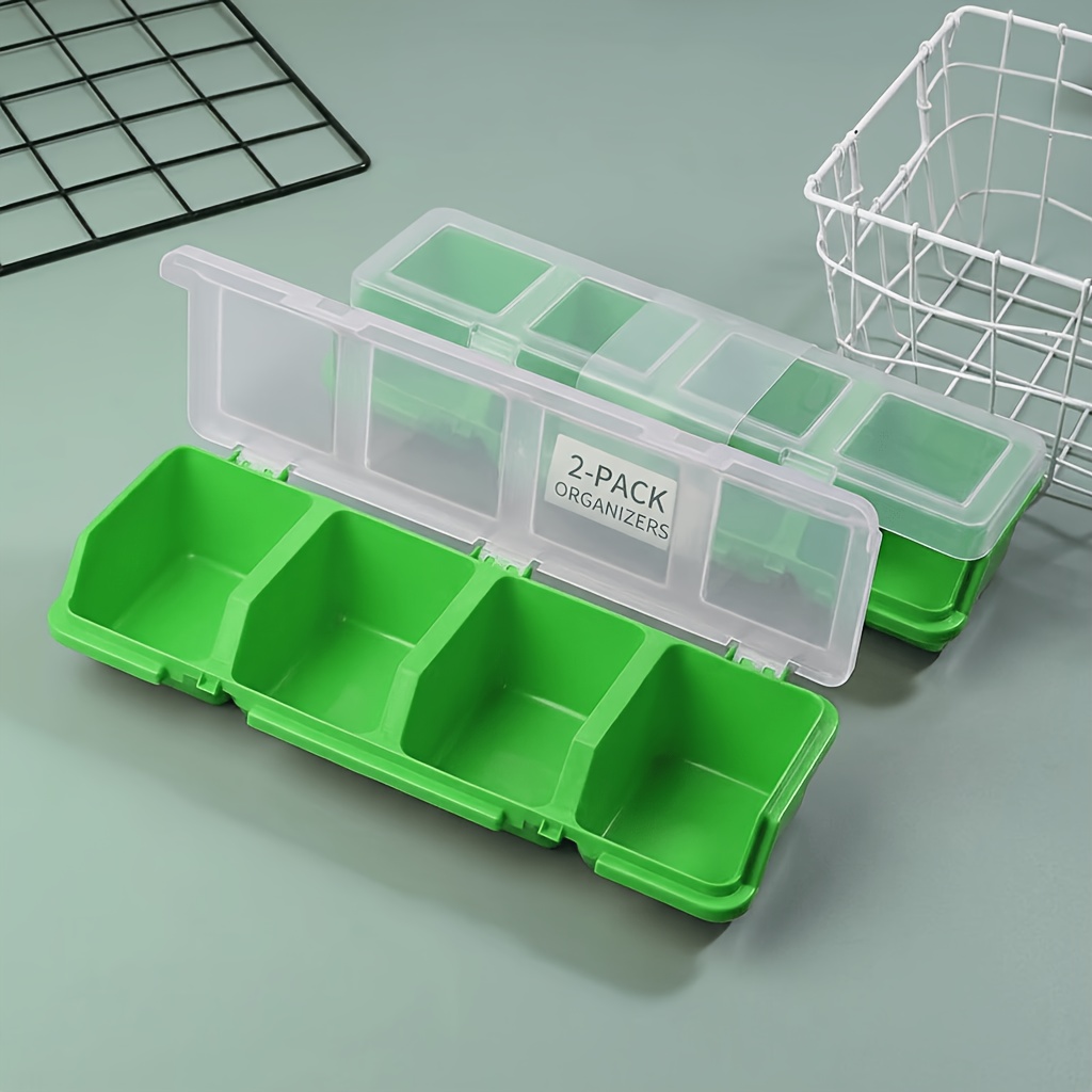 2 Pack 4 Compartments Plastic  - Fishing Equipment Box review and price