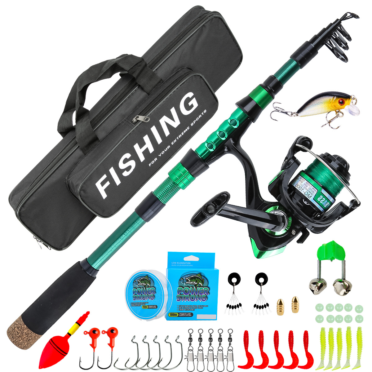 1.8 Meters Green Carbon Fiber  - Fishing Equipment Box review and price
