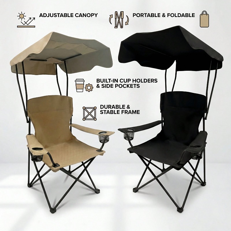 Outdoor Camping Chair With Awn - Fishing Equipment In review and price