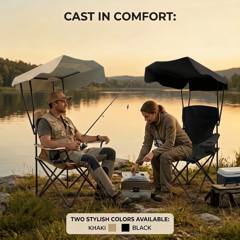 Outdoor Camping Chair With Awn - Fishing Equipment In review and price